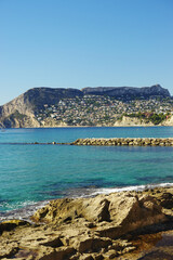 The panorama of the sea from Calp town, Spain