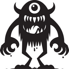 Scary Monster silhouette vector illustration isolated on a white background