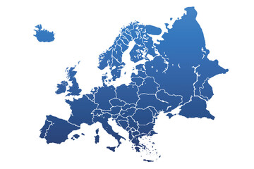 Detailed vector map of the Europe on white background for website, application, printing, document, poster design, etc. vector EPS10