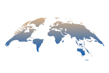 Global world map vector icon isolated on white background. Earth planet illustration. Flat globe pictogram.