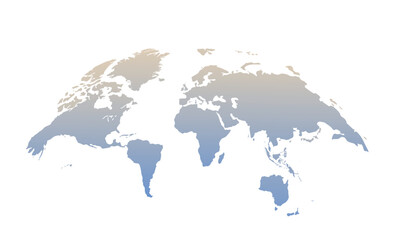 Obraz premium Curved map of the world in gradient color.