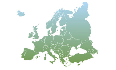 Detailed vector map of the Europe on white background for website, application, printing, document, poster design, etc. vector EPS10