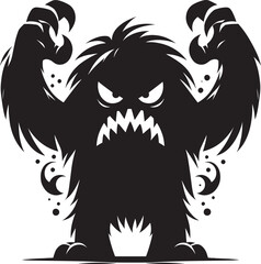 Scary Monster silhouette vector illustration isolated on a white background