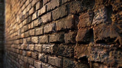 Brick wall. Red burnt brick. Background or texture of blocks of different colors.