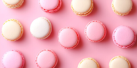 Pink Macaron on Minimalist Background

