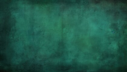 Obraz premium Elegant dark emerald green background with black shadow border and old vintage grunge texture design
