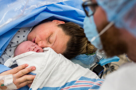 Mom Whispering To Baby After C-Section