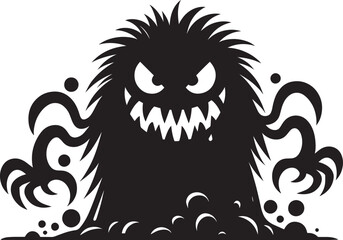 Scary Monster silhouette vector illustration isolated on a white background