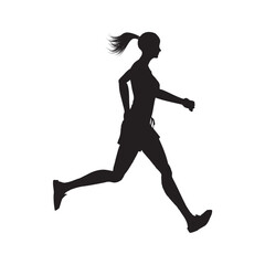 silhouette of a woman running