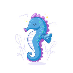 Seahorse & Puffer Fish Illustration