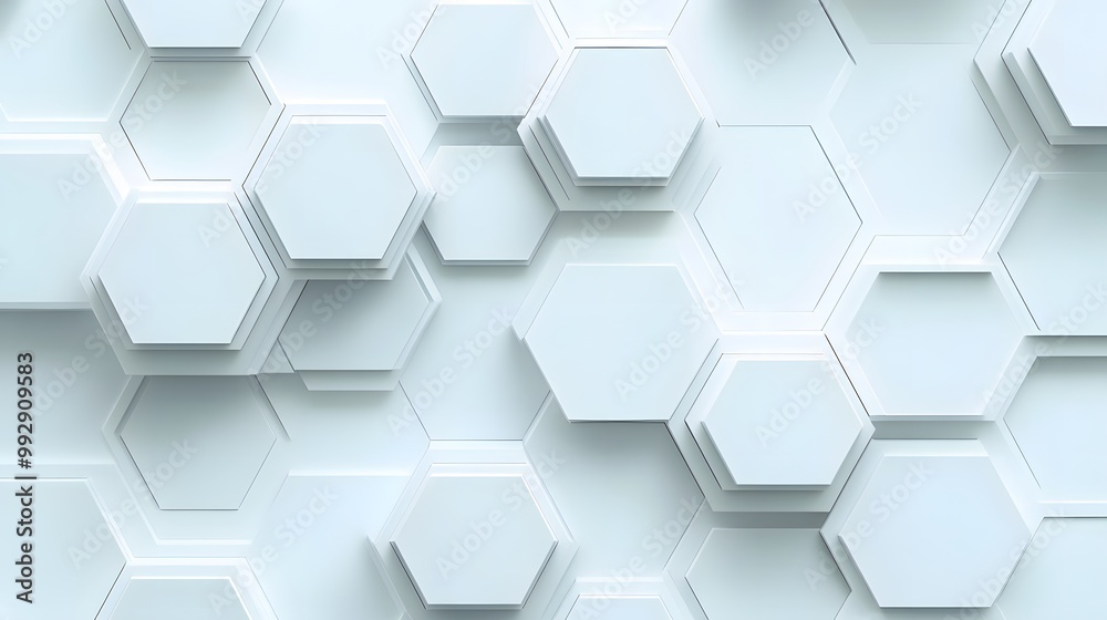Poster abstract white hexagonal pattern background