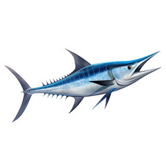 Obraz premium Swordfish Illustration With Long Sharp Bill Isolated On White Background