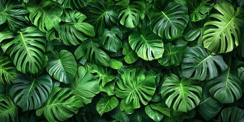 A Lush Tapestry of Vibrant Green Foliage, Featuring Intricate Leaf Patterns and a Rich, Textured Surface