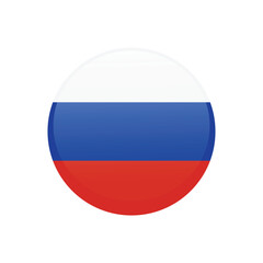 Flag icon of Russia isolated on white background. Vector illustration.