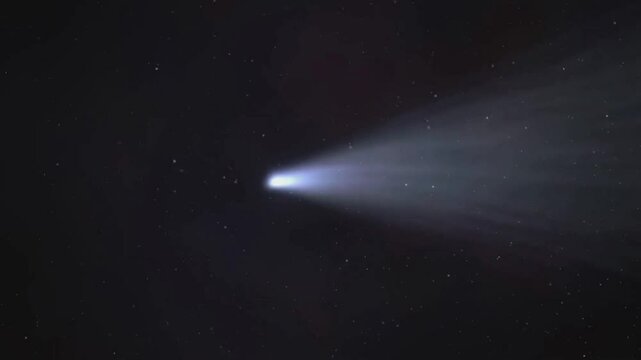 A comet in space heading for earth.