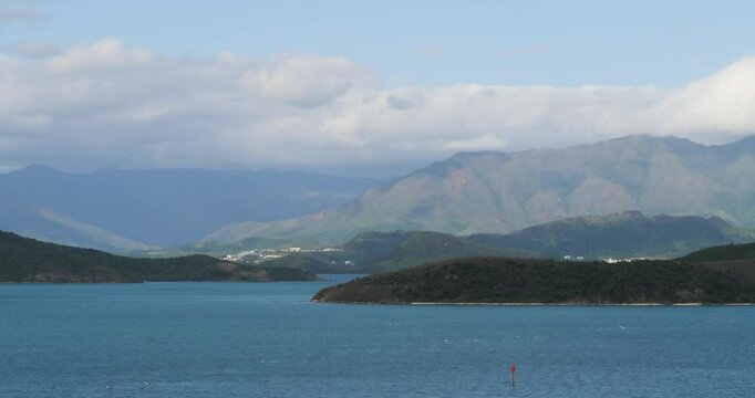 Panoramic view of Noumea, New Caledonia. View of the mountain range.
