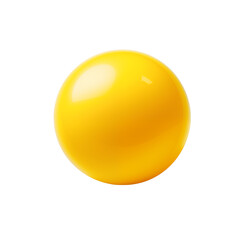 Bright Yellow Sphere Isolated On White Background