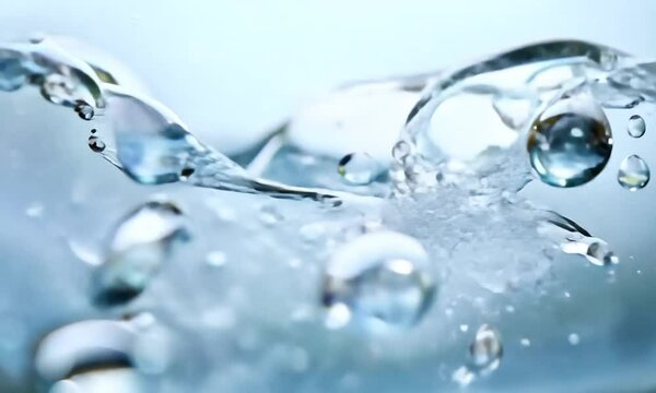 Water Droplet Splashing in a Still Blue Water