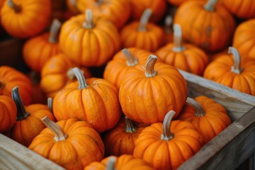 Orange Pumpkins for Thanksgiving Season: Fresh, Seasonal Vegetables for Autumn Harvest