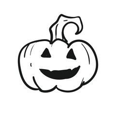 Halloween pumpkin icon isolated on white background. Vector illustration