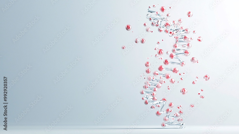 Poster abstract image of a dna sequence emerging from oocytes, symbolizing the continuity of generational t