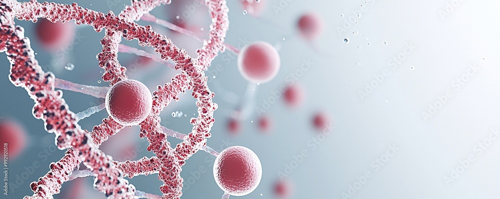 Poster a conceptual rendering of human dna with oocytes in the foreground, highlighting the biological aspe
