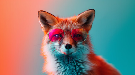 A cool fox with sunglasses