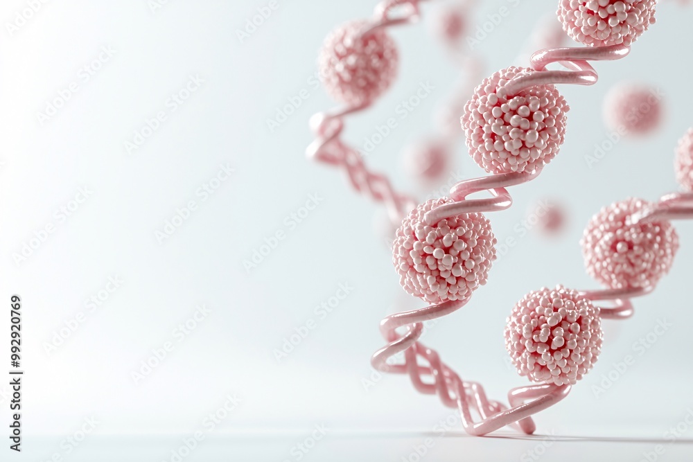 Poster oocytes surrounded by strands of dna, representing the link between generational trauma and genetic 
