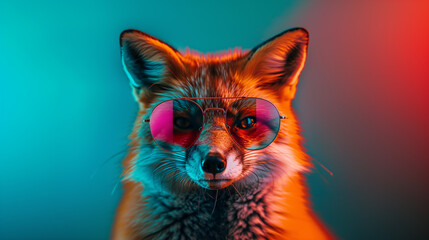 A cool fox with sunglasses