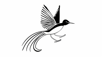 Obraz premium Black and white bird in minimalist style 