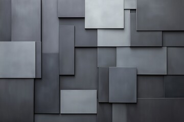 Obraz premium Simple geometric composition of rectangles in harmonious shades of gray, adding a modern touch