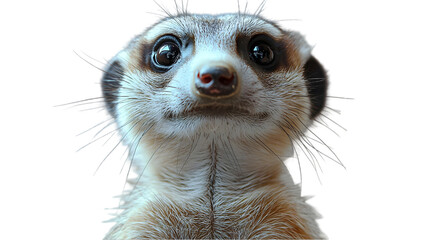 Curious Meerkat Standing Upright in Close-Up View