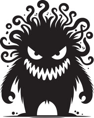 Scary Monster silhouette vector illustration isolated on a white background
