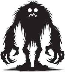 Scary Monster silhouette vector illustration isolated on a white background