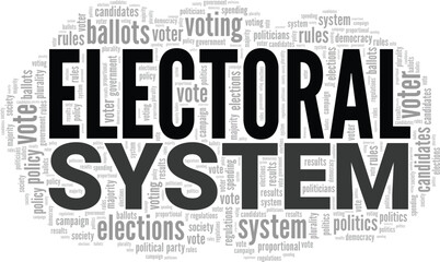 Electoral System word cloud conceptual design isolated on white background.