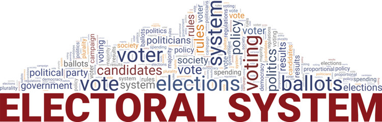 Electoral System word cloud conceptual design isolated on white background.