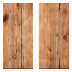 wooden board isolated on brown with white background Generative AI