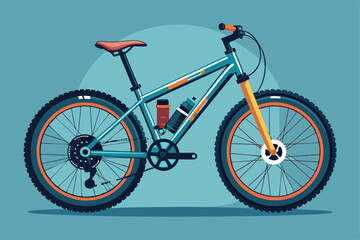Fototapeta premium A sleek illustration of a customizable mountain bike featuring vibrant colors and modern design elements, Customizable mountain bike illustration with disproportionate features.