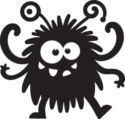 Scary Monster silhouette vector illustration isolated on a white background