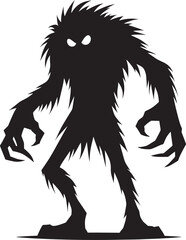 Scary Monster silhouette vector illustration isolated on a white background