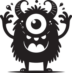 Scary Monster silhouette vector illustration isolated on a white background