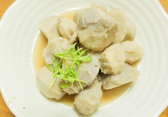 Boiled taro, Japanese food, traditional Japanese sweet potato dishes