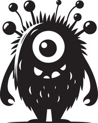 Scary Monster silhouette vector illustration isolated on a white background