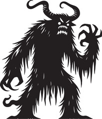 Scary Monster silhouette vector illustration isolated on a white background