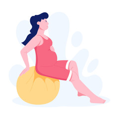 Pregnancy fitness illustration in flat style