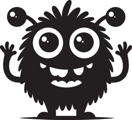 Scary Monster silhouette vector illustration isolated on a white background