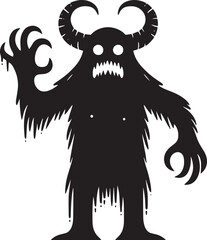 Scary Monster silhouette vector illustration isolated on a white background