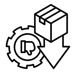 Icon of products with poor quality.