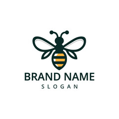 Bee logo insect honey Bee modern minimalist business logo icon editable vector