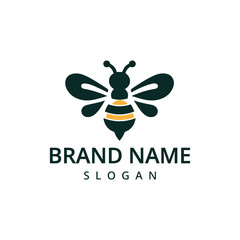 Bee logo insect honey Bee modern minimalist business logo icon editable vector